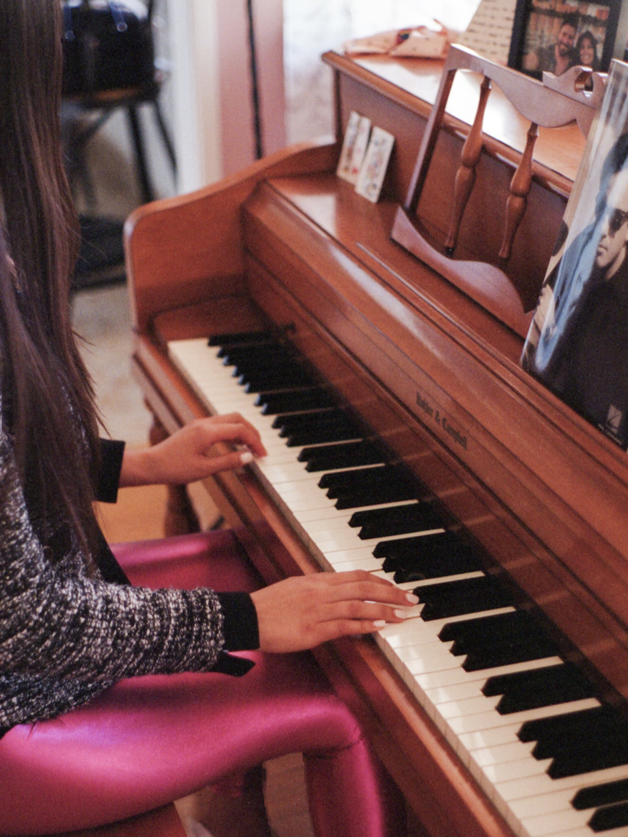Brenda Sarai Zuniga playing her piano